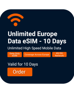 Unlimited Europe Data eSIM for 10 Days