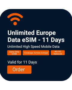 Unlimited 11 Days eSIM for Europe
