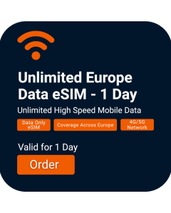 Activate Unlimited Europe Data eSIM - 1 Day