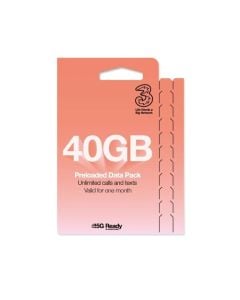 Three Mobile SIM AIO10 - 40GB UK Voice & Data (6GB Roaming Free)