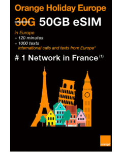Orange Holiday Europe eSIM - 50GB Data, Comprehensive Call & SMS Package