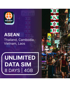 UNLIMITED ASEAN 8-DAY DATA ESIM 4GB HIGH SPEED DATA