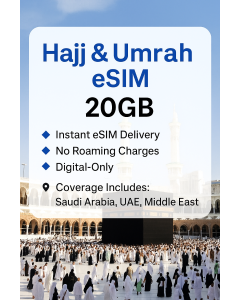 Hajj & Umrah eSIM – 20GB Global Data | Now £15