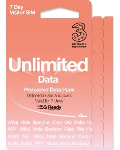 Unlimited Prepaid Voice & Data Travel SIM (18GB Free Roaming)
