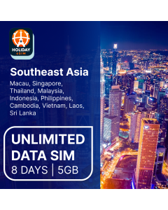 UNLIMITED SOUTHEAST ASIA 8-DAY DATA eSIM 5GB HIGH SPEED DATA