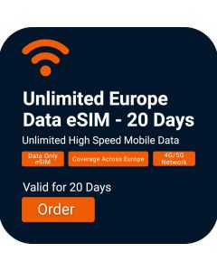 Unlimited Europe data 20 days